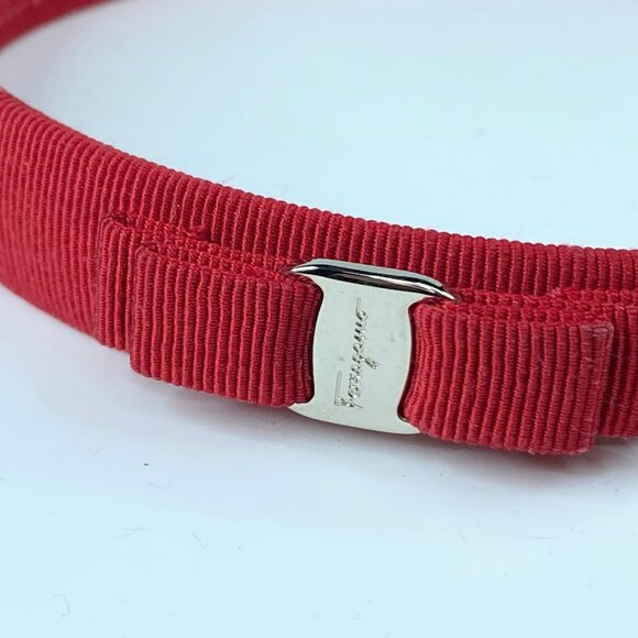 Salvatore Ferragamo Red Vara Bow Headband GS142